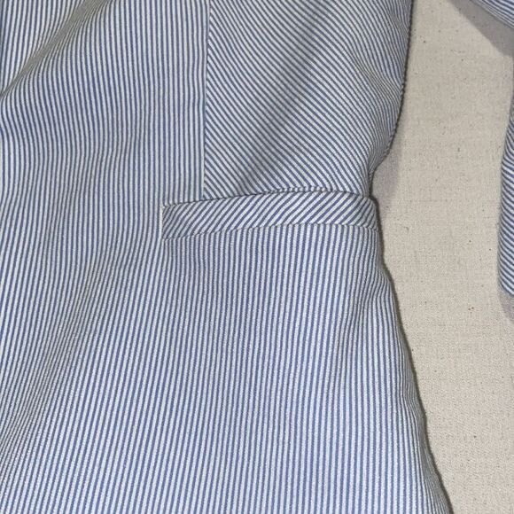 Daniel Cremieux Blue / White Seersucker Blazer Classic Tailored Cut Gold Buttons - Picture 7 of 11